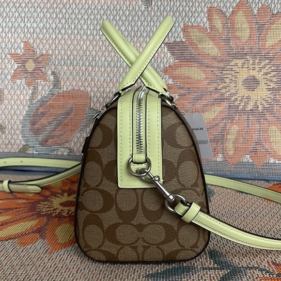 Coach Rowan Satchel In Signature Canvas SV/Khaki/Pale Lime
NWT - Picture 8 of 16